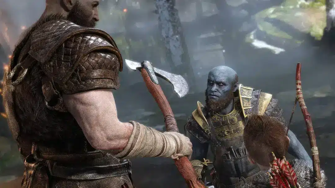 God of War (2018) — Kratos va Brok; rasmiy PlayStation Store tasviri