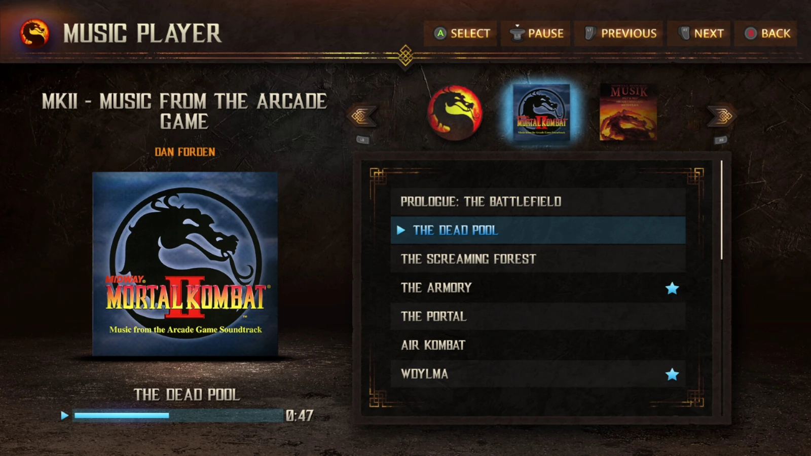 Legacy Kollection — klassik Mortal Kombat musiqa pleyeri