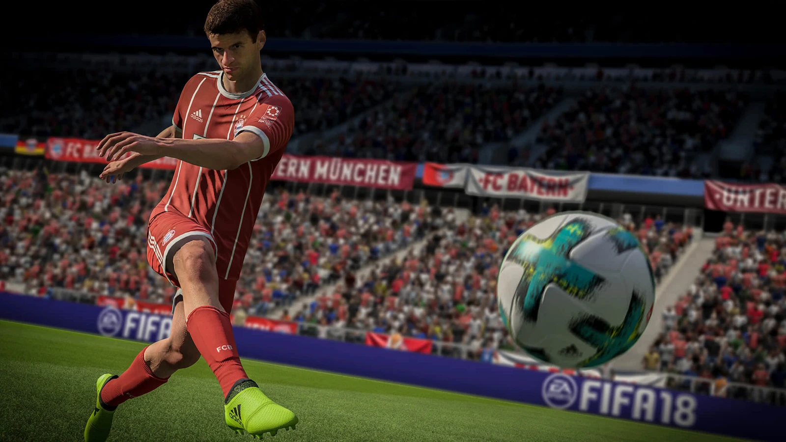 FIFA 18 — Müller va to‘p: o‘yin dvigatelidagi yaqin plan