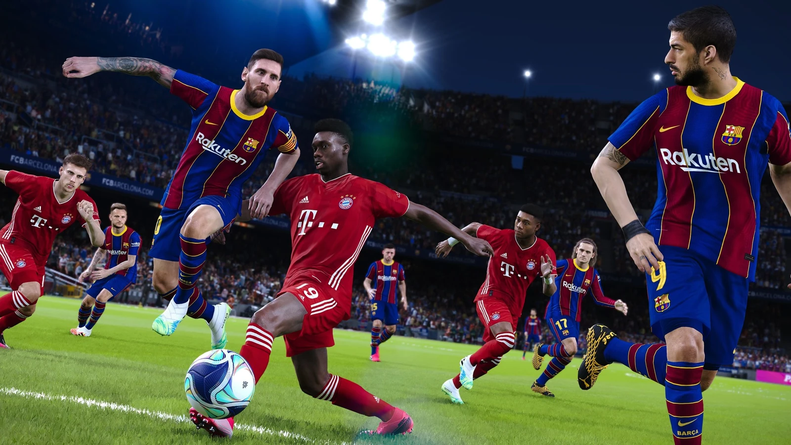 PES 2021 (PC) — Barcelona–Bayern o‘yin dvigatelidan kadr
