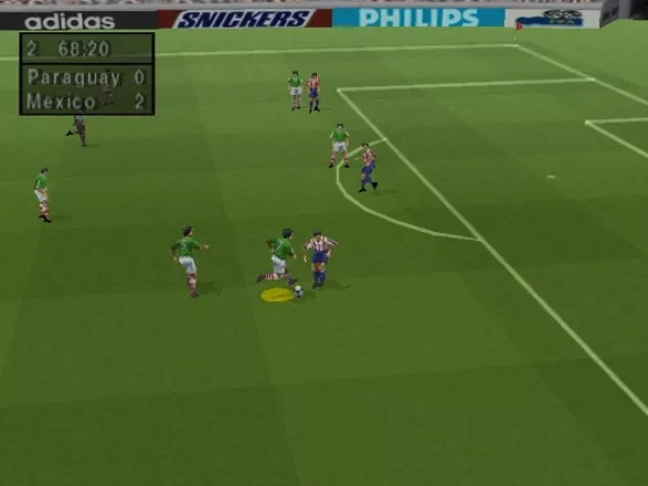 FIFA 98 (PS1) — ochiq o‘yin, sodda futbolchi modellari