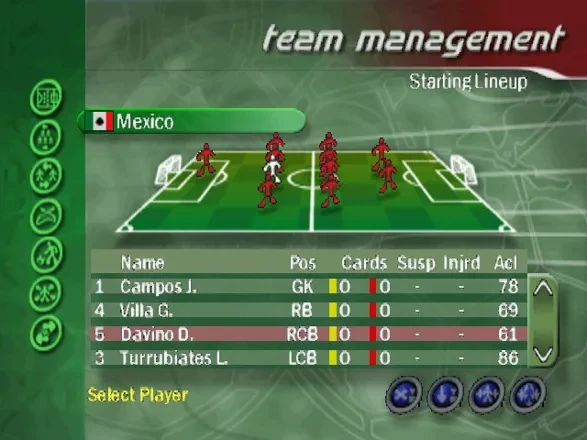 FIFA 98 (PS1) — eski tarkib va jamoa boshqaruvi