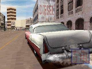 Driver 2 (2000, PS1) — Gavana ko‘chalaridagi avtomobilning yaqin ko‘rinishi.