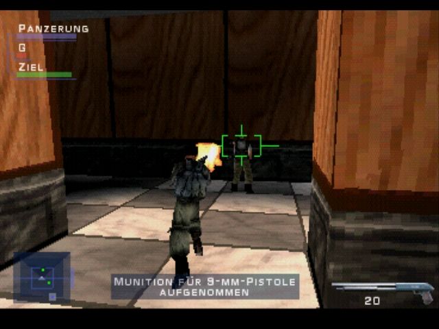 Syphon Filter (1999, PS1) — Gabe Logan yaqin masofadagi jangda.