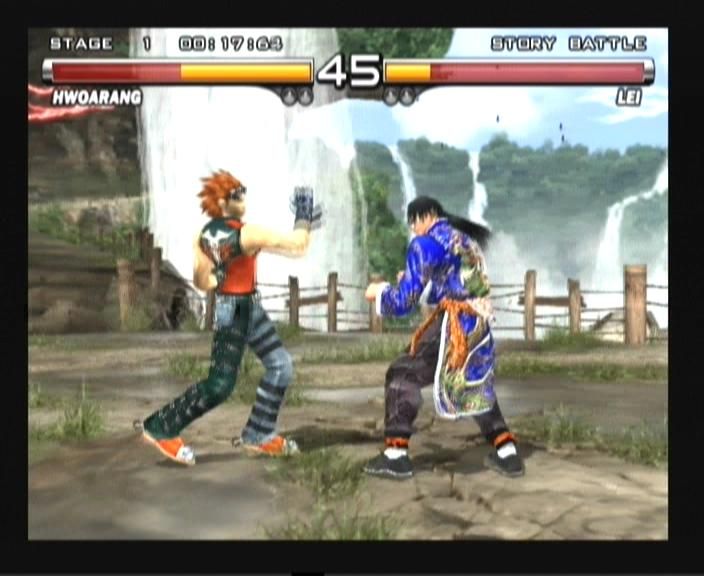 Tekken 5 (PS2) — Hwoarang va Lei Wulong o‘rtasidagi jang