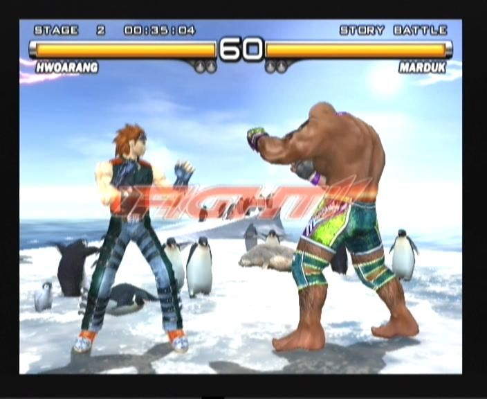 Tekken 5 (PS2) — Steve Fox va Craig Marduk qorli maydonda