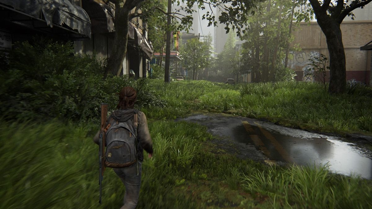 The Last of Us Part II (2020, PS4) — Ellie o‘simliklar qoplagan Sietl ko‘chasida