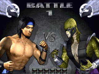 Mortal Kombat 4 — Liu Kang va Reptile jang oldi versus ekrani