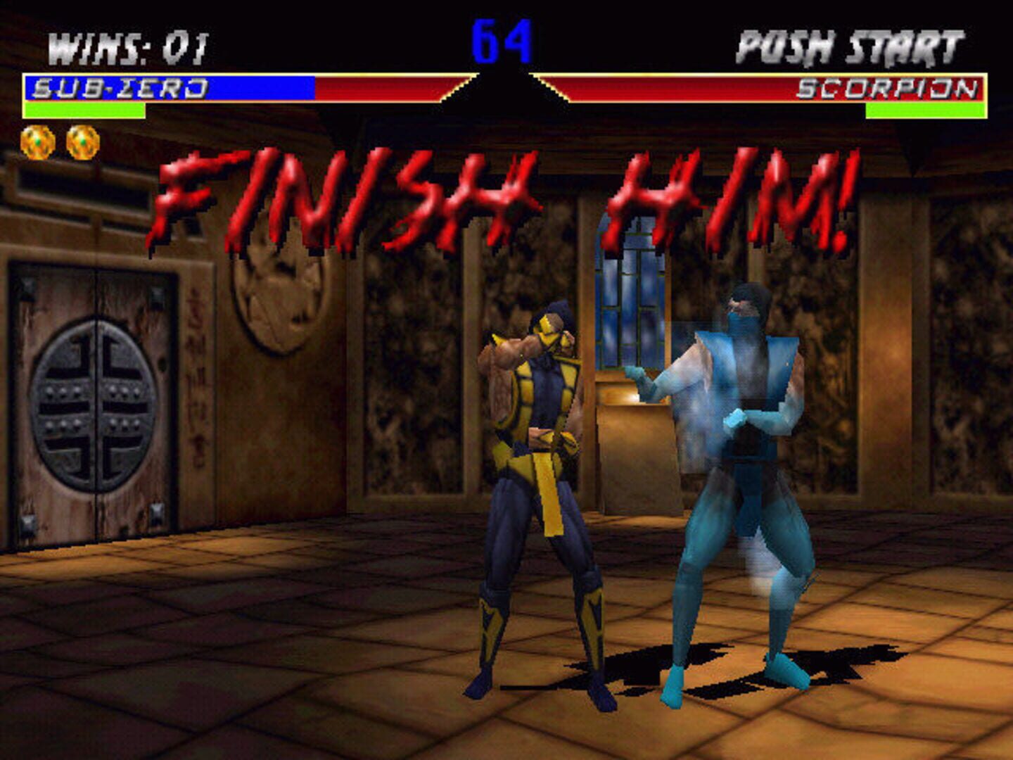 Mortal Kombat 4 — Sub-Zero va Scorpion, original 3D jang skrinshoti