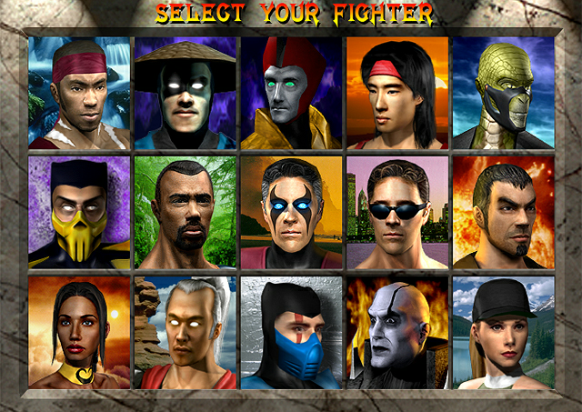 Mortal Kombat 4 — jangchilarni tanlash ekrani