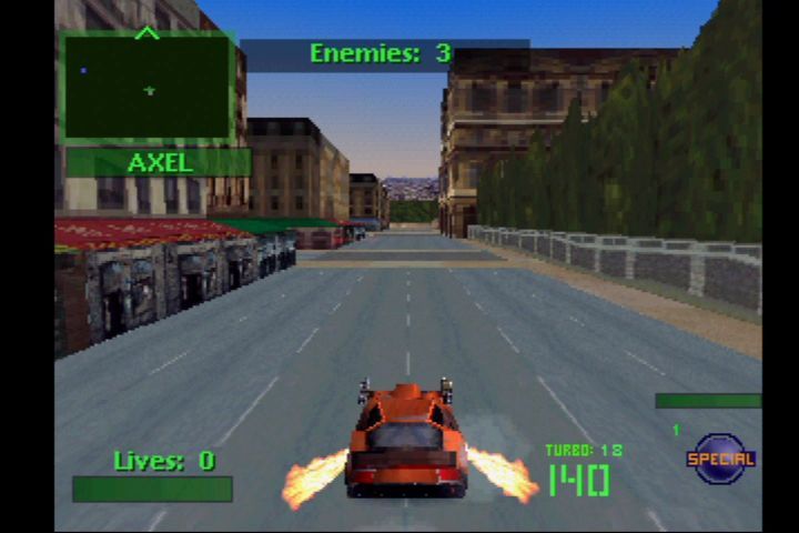Twisted Metal 2 (1996, PS1) — Axel va turbo tezlanish.